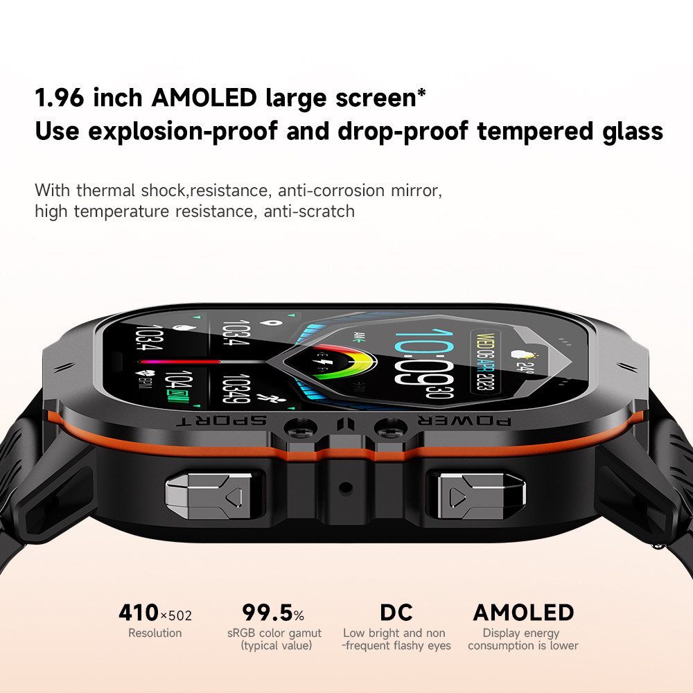 C26 Smart Watch For Men 100+ Sports Modes Bluetooth Call Smartwatch 1.96"  Screen 1ATM Depth Waterpr