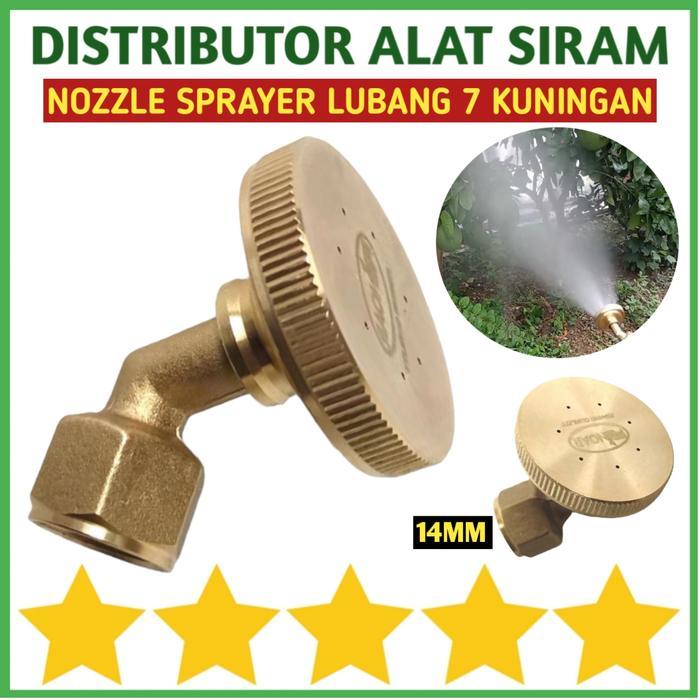 NOZZLE SPRAYER KUNINGAN LUBANG 7 NOSEL KABUT PERTANIAN ELEKTRIK MANUAL