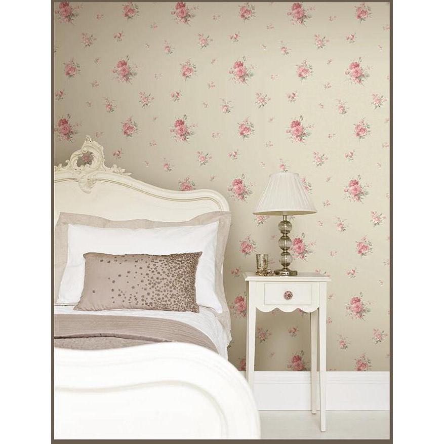 Wallpaper Dinding Murah Bunga Shabby Pink Simple Elegan
