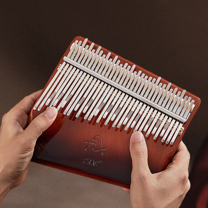 Professional Kalimba 34 Keys Thumb Piano Veneer Beech Wood 34 Key Kalimba  Finger Piano Beginners In