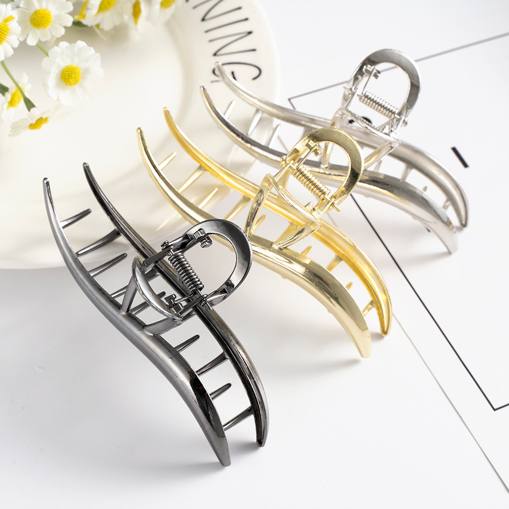 Women Alloy Hair Claw Metal Hairpin Crab Bow Hair Clips Barrettes Geometric Party Hair Accessories
