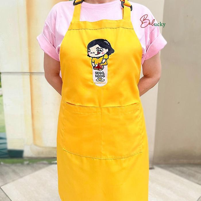 0y2l- Celemek Apron Custom Bordir Logo Dan Nama , Apron Masak, Apron Koki, Apron Barista ,