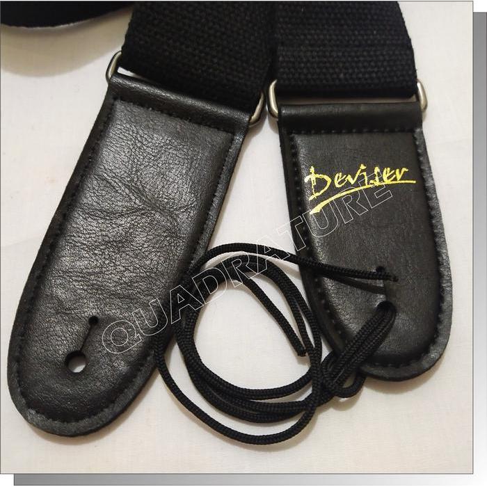 Tali Gitar Guitar Strap Hitam Simpel Deviser Black #Gratisongkir