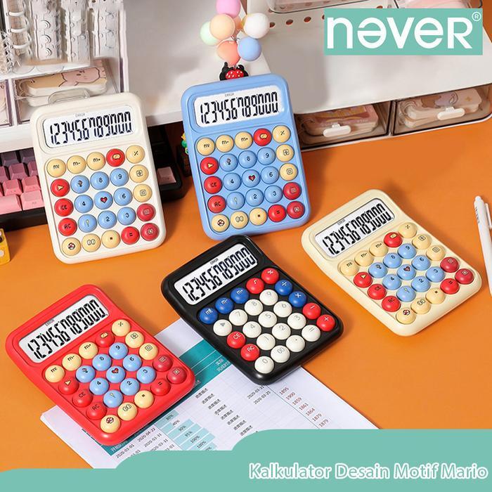 New Calculator 12 Digit Tombol Bulat Warna-Warni Lucu / Calculator Unik Aesthetic Untuk Belajar &