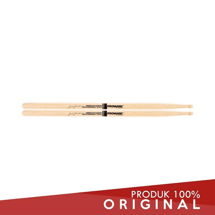 Stik Drum Kayu Hickory Ujung Barrel untuk Drum Set dengan Leher Tipis dan Taper Panjang
