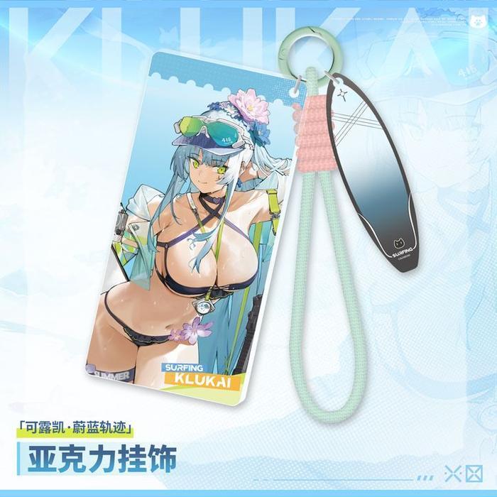 HOT SALE GIRLS FRONTLINE 2: EXILIUM KLUKAI / HK416 CERULEAN BREAKER CHARACTER ACRYLIC KEYCHAIN