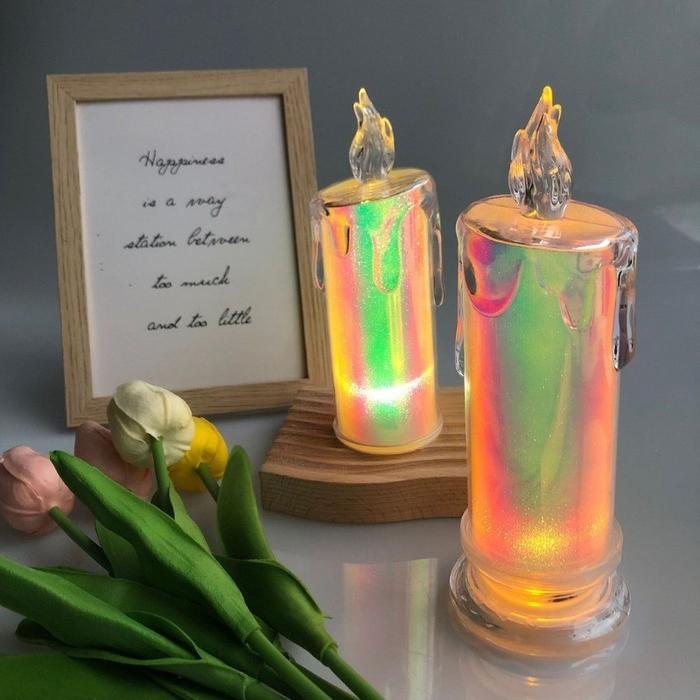 Premium Transparan Bar Candle Light Led Electronic Candle Bar Lampu Dekorasi Lampu Tidur Lilin Led