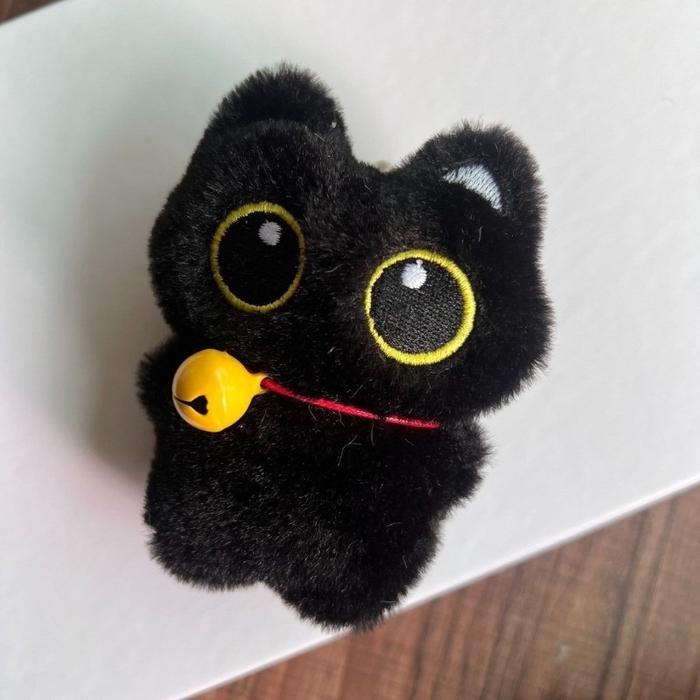 Boneka Gantungan Tas Kucing Hitam Lucu/Boneka Kucing Hitam Boneka Mewah Liontin Kucing Mainan