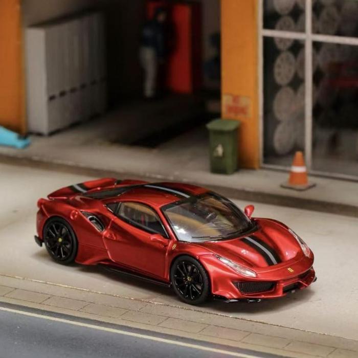 Ready Ichiban IM 1/64 Ferrari 488 Novitec Red Diecast Mobil Model Miniatur Scale Car