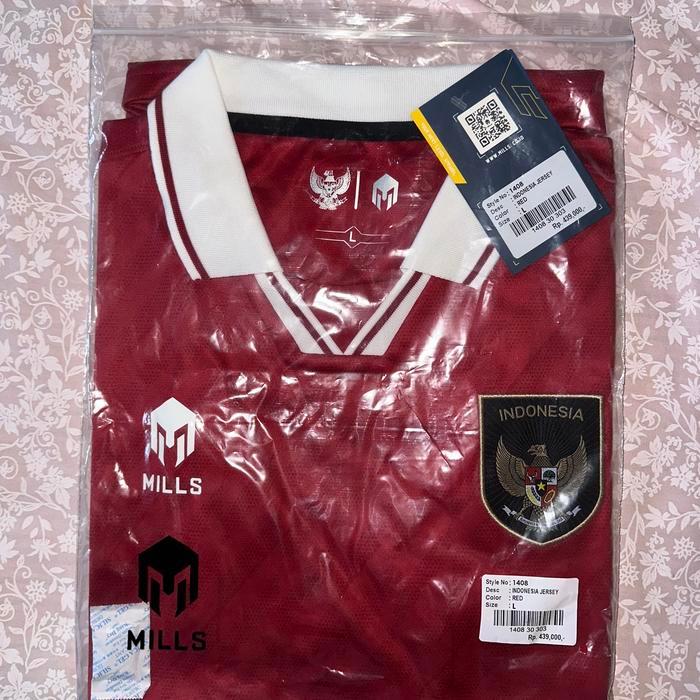 Jersey Timnas Indonesia Home 2022-24 Original Mills Asli