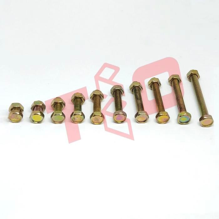 Baut Mur Kuning M6X25 - Bmk M6X25 - Baut Hex M6X25 - Bmk 6X25 Terbaru 