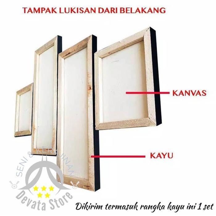Olaimarket- Hiasan Dinding Wall Decor Lukisan Tangan Media Kanvas Bunga Sakura