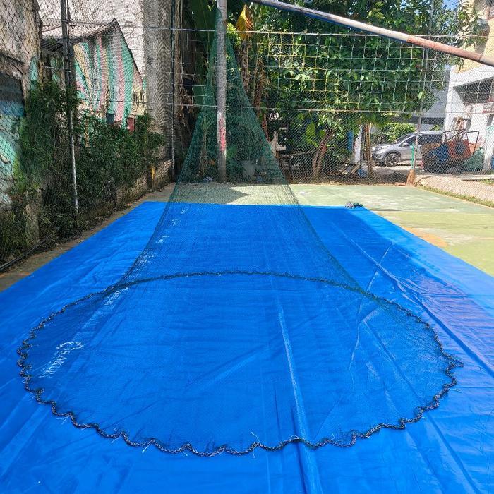 Jala lempar bahan benang nilon panjang 2,5 meter untuk ikan dan udang lubang 3/4 inchi