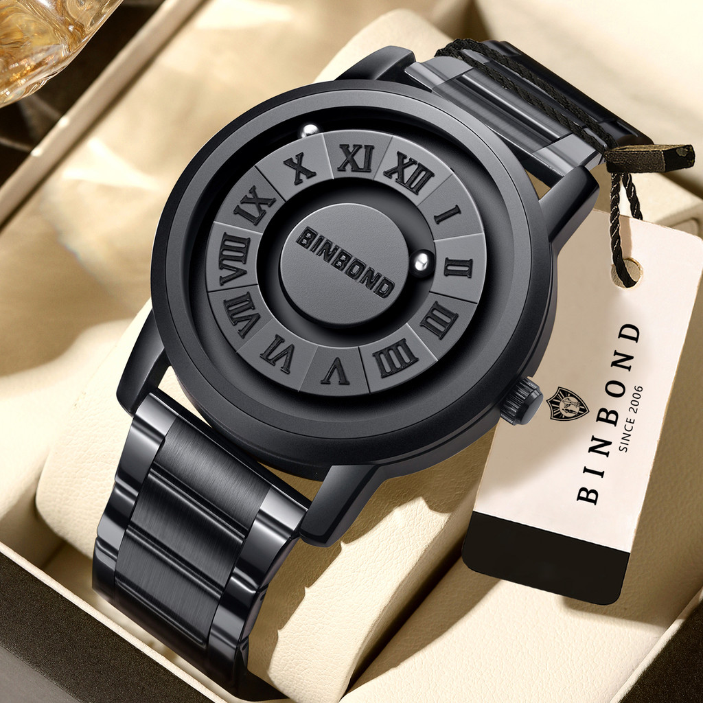 BINBOND Magnetic Force Magnetic Levitation Accurate Quartz Wristwatches For Men Luxury Waterproof