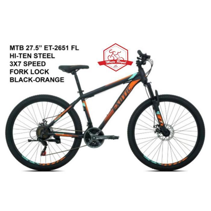 Mtb 27.5 Exotic ET 2651 FL 21 Speed Disc Brake - BLACK ORANGE