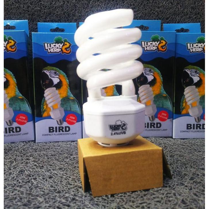 TERBARU Lucky Herp Bird Lamp 2.4% UVB 20w - Lampu Burung