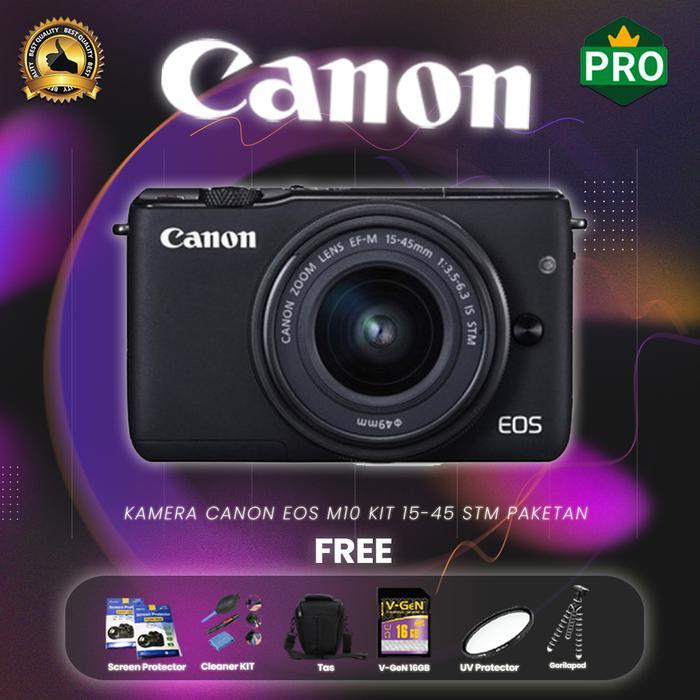 Kamera Canon Eos M10 Kit 15-45 Stm Paketan Terbaru 