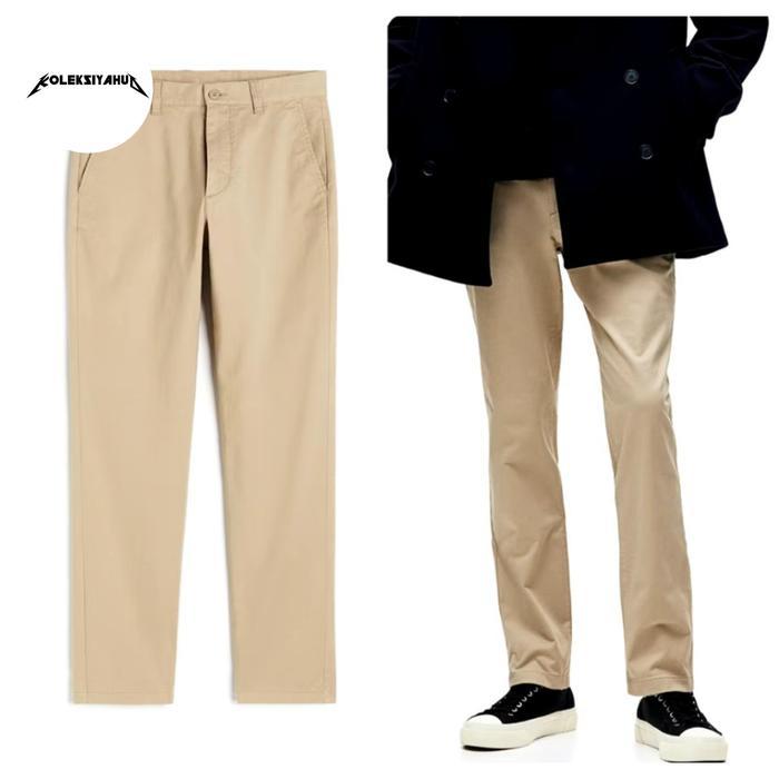 GU Unql Slimfit Twill Chinos Pant - Khakis, 91 setara 38