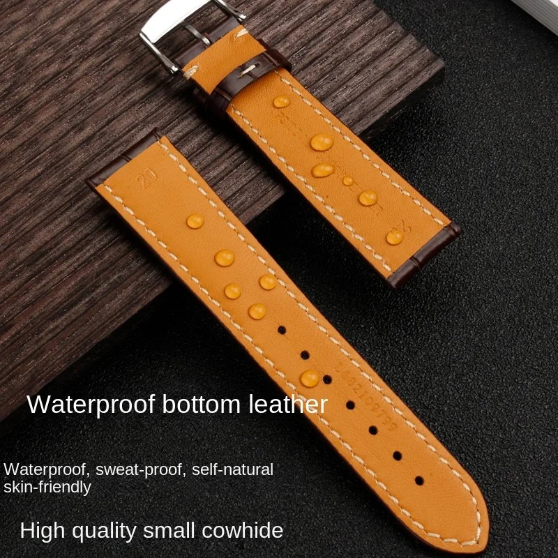 For Longines Masters Collection L3 L4 L2.628L2.673 tch Strap Cowhide Leather Butterfly Buckle