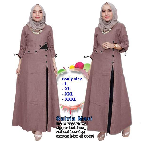 JTTOP" LS SALVIA MAXI PAKAIAN BAJU MAXI WANITA - ATASAN MUSLIM L XL XXL XXXL