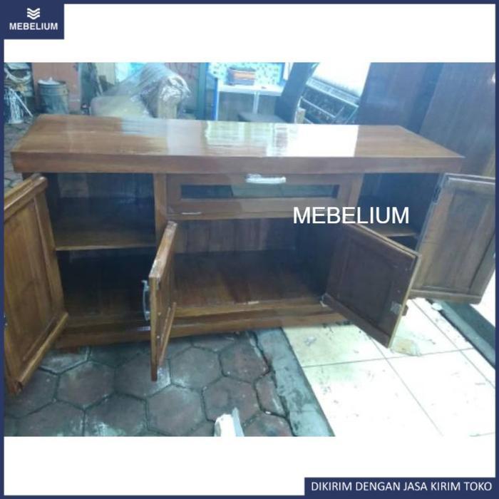 Premium Meja Tv / Bufet Diswar Tv Kayu Jati Ukir Full Classic Rustic Original