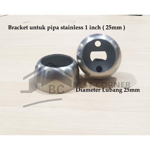 Bracket Pipa 1 inch STAINLESS / Penyangga pipa / Bracket Jamur /
