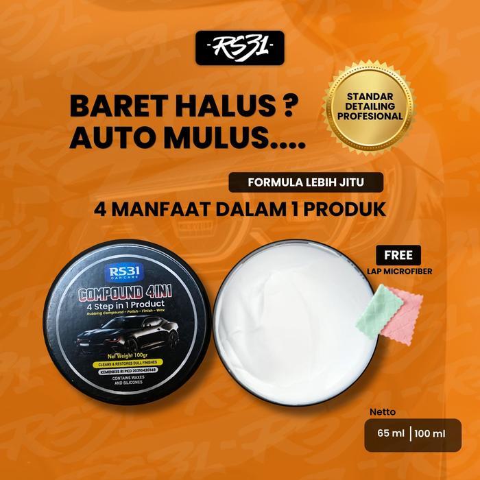 Premium Rs31 Scratch Remover Compound 4In1- Kompon Penghilang Baret Car Body Mobil Motor Helm