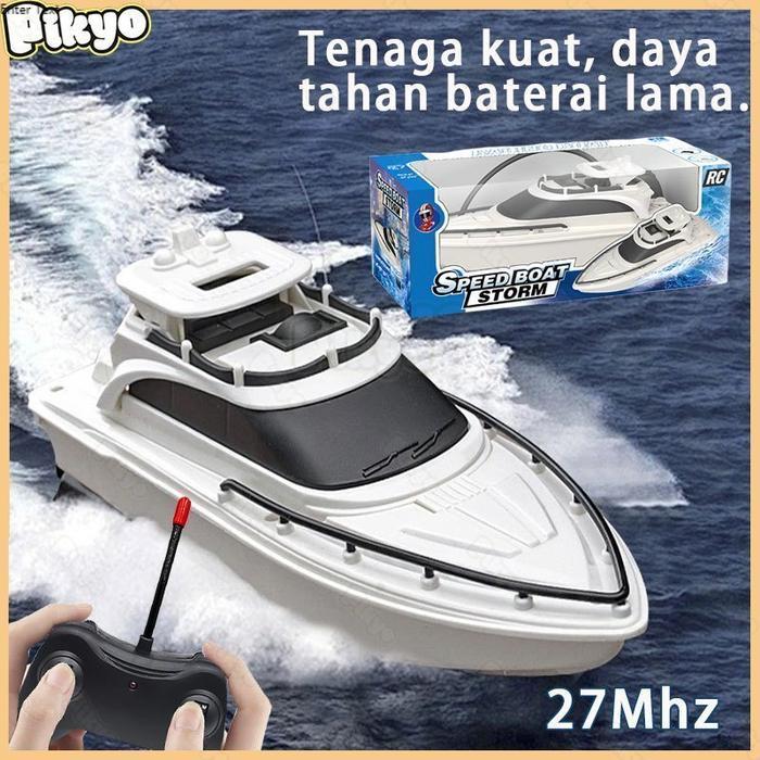 PIKYO Kapal Remote Control 27MHZ Ukuran Besar 3 Fungsi High Speed Yacht Mainan Anak Perahu RC Kapal