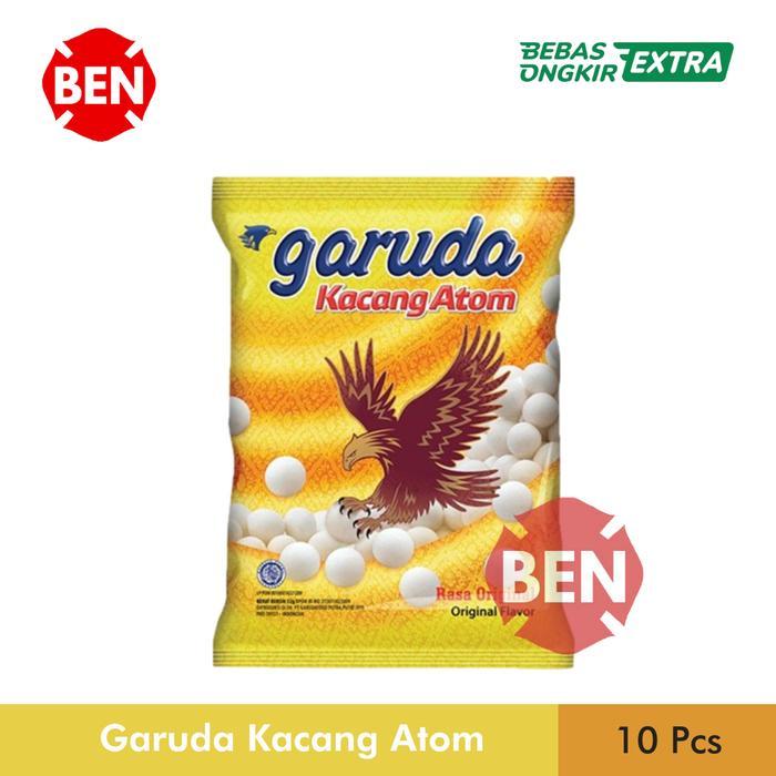 TERLARISS KACANG ATOM GARUDA 1 PAK RENCENG 10 BUNGKUS BKS ORIGINAL SUKRO 1000