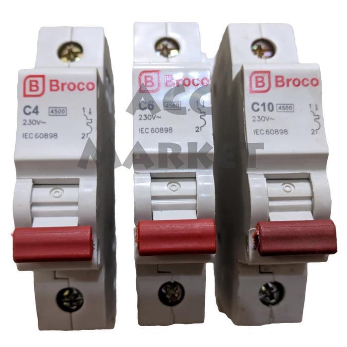 MCB BROCO SATUAN C4 4A C6 6A C10 10A CIRCUIT BREAKER LISTRIK READY