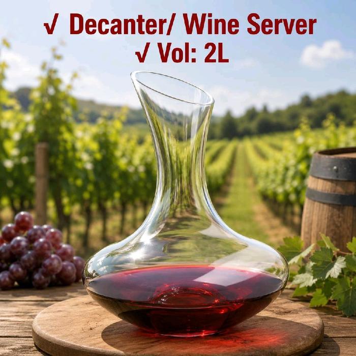 Red Wine Decanter 2L/ Gelas Red Wine Decanter/ Carafe Decanter Red Wine Mks