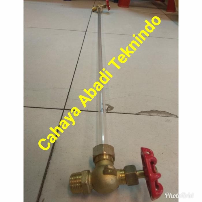 Terhemat Kran Penduga Kuningan 1/2" (1Set + Pipa) Kran Kaca Kuningan Terlariss 