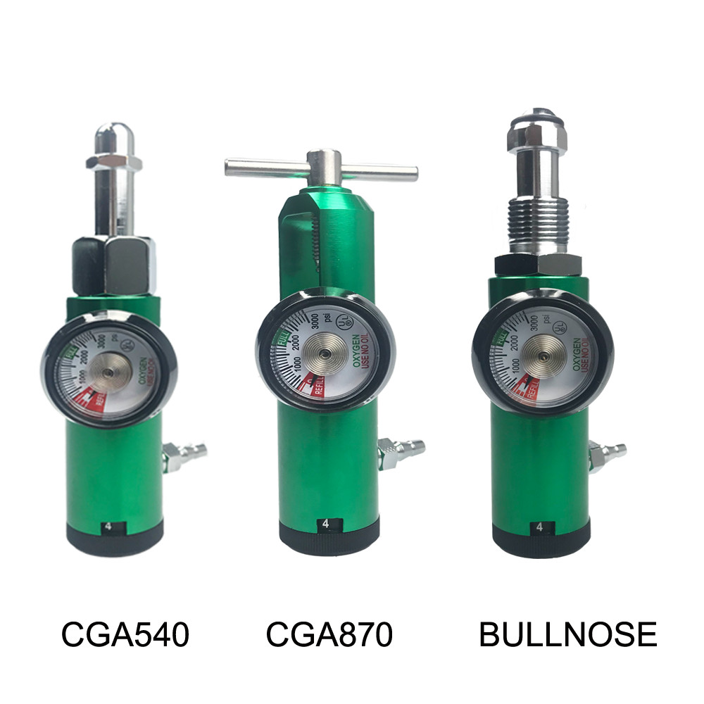 Medical Ozone Generator Adapted 0-4 L CGA870 CGA540 Bullnose Valve Low Flow Oxygen Pressure Regulato