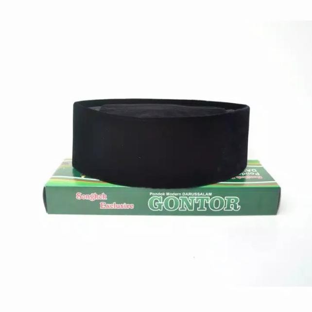 ASLI Kopyah Songkok Peci Gontor Ac Hitam Murah Beludru Halus Songkok Santri