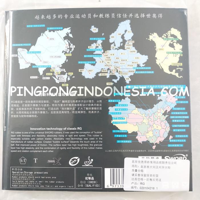 STOK TERBATAS  SWORD RG - RUBBER KARET PINGPONG BAT BET TENIS MEJA TERJANGKAU
