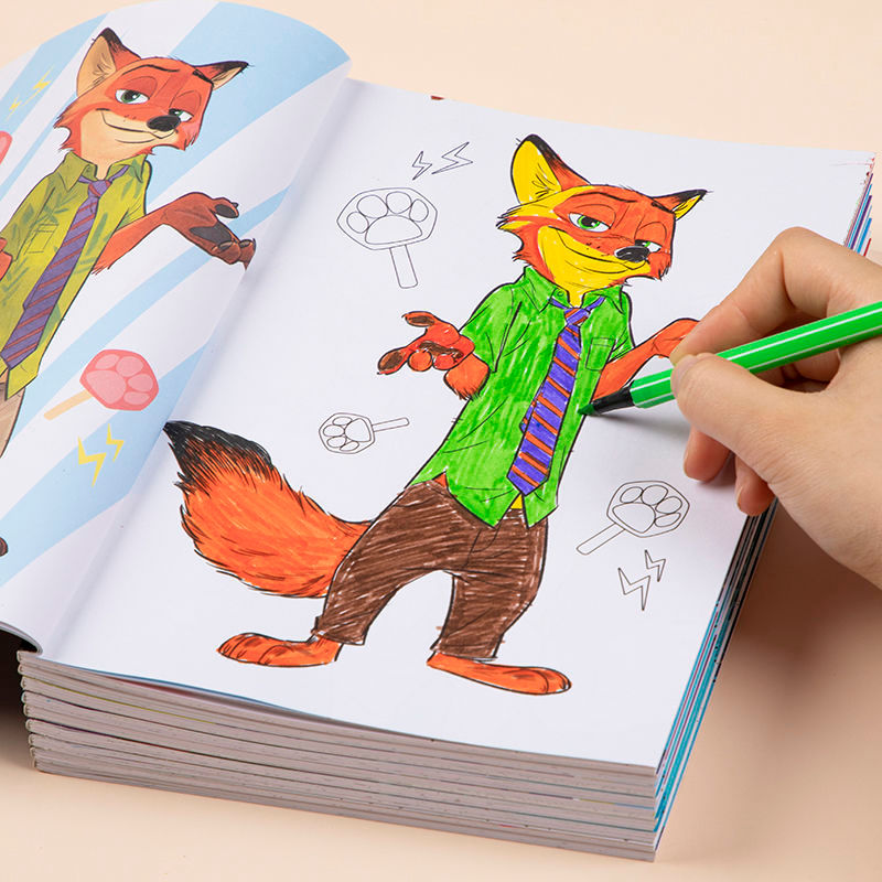 Montessori Toys Disney Zootopia Coloring Book Kids Birthday Gift Drawing Book Early Education Toys