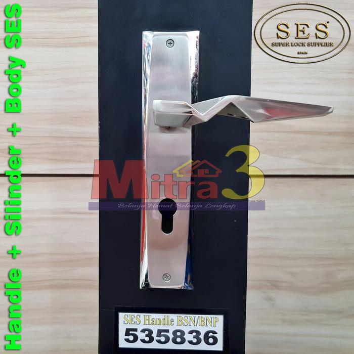 {{{{}}] Kunci Pintu SES Lengkap Handle 535-836 + Body Kunci 40mm Satin SUS 304