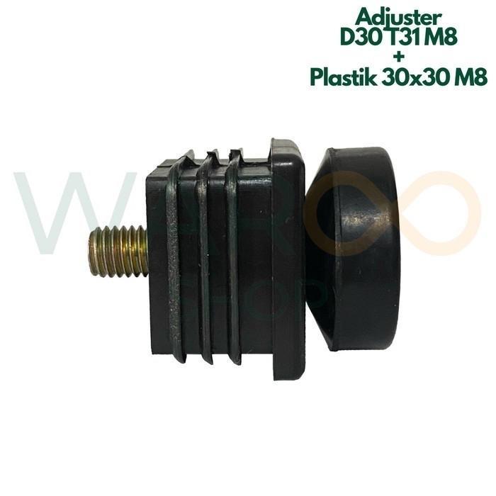 Karet Kaki Stabil Adjuster Meja Kursi D30 M8 + Plastik Hollow 30x30 M8