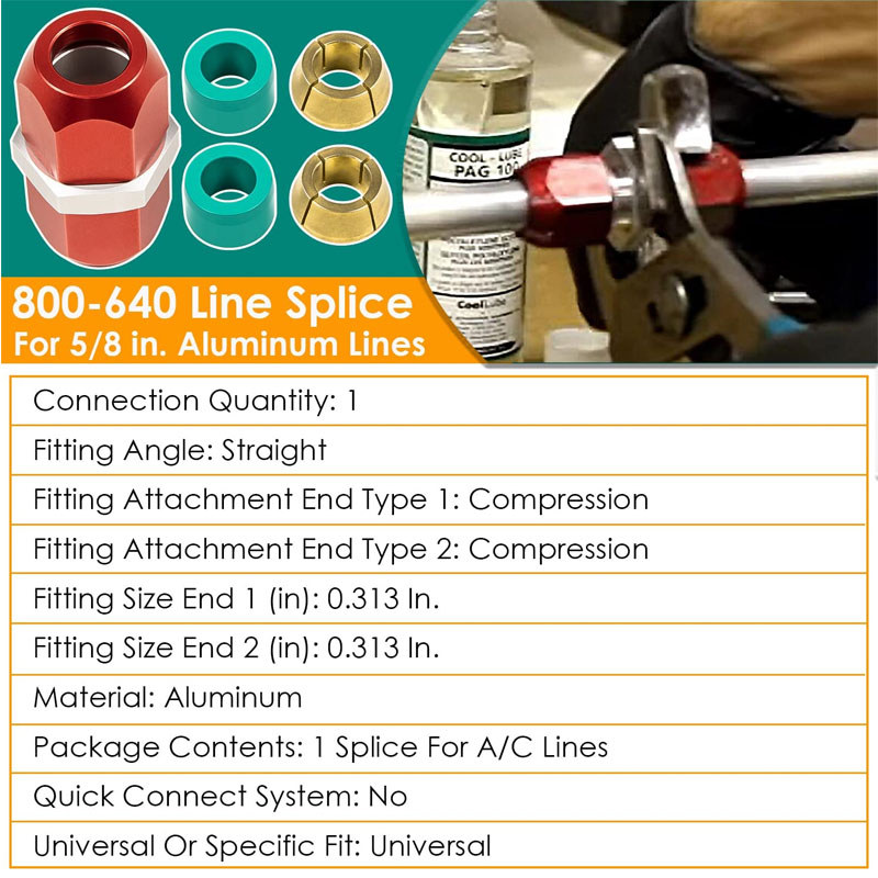 AIR CONDITIONING REPAIR SPLICE CONNECTOR KIT FOR 5/16'', #800-643 FOR A/C, COOLANT, HEATER, OIL, P/S