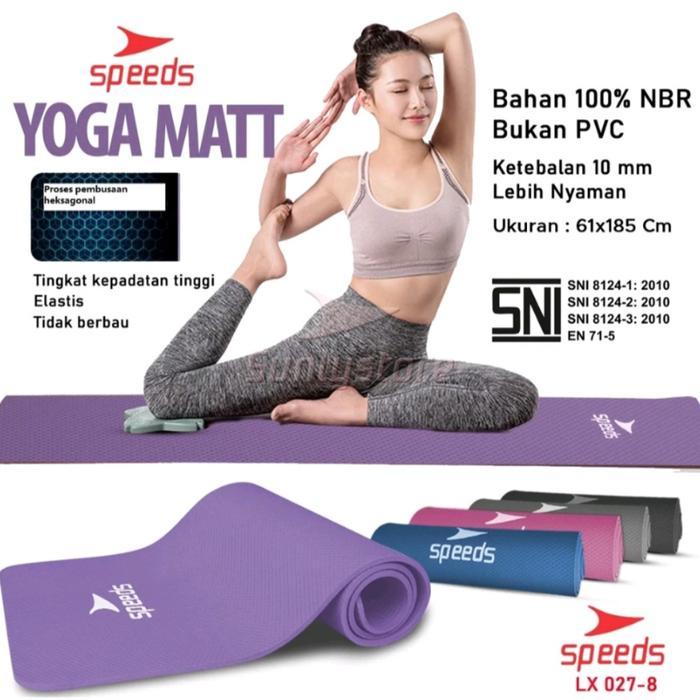Speeds Matras Yoga Karpet Spons Olahraga Lantai Tebal 10Mm Free Tas