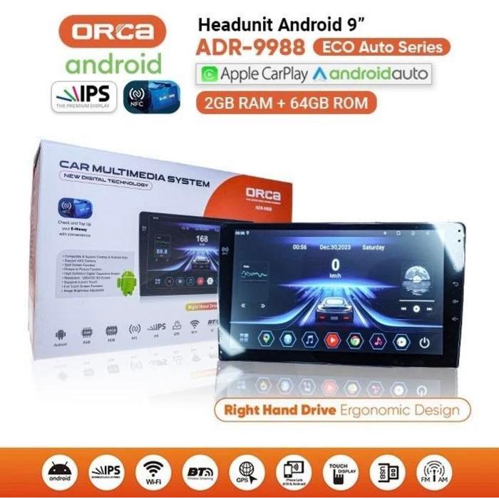 ORCA ADR-9988 Android 9 inch Head Unit Double Din Tape Mobil Audio