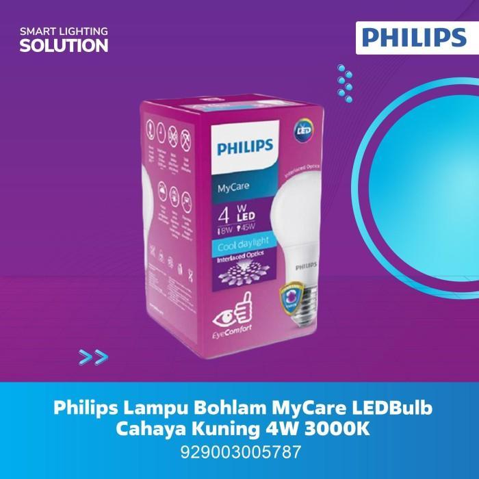 jobk- Philips Lampu Bohlam Led Bulb 4W Cahaya Kuning P45 3000K Lampu Philips
