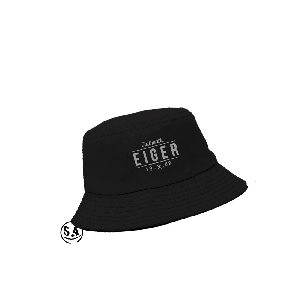 Topi Bucket / Aksesoris Fashion / Bucket Hat Pria Wanita / Topi Bucket Distro EIGER ABU /Premium