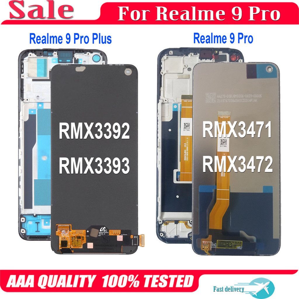 Original AMOLED For Realme 9 Pro Plus RMX3392 RMX3393 LCD Display Touch Screen Digitizer For Realme9