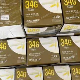 34g 4mm, 34g 1.5mm jarum Mesotherapy Needle