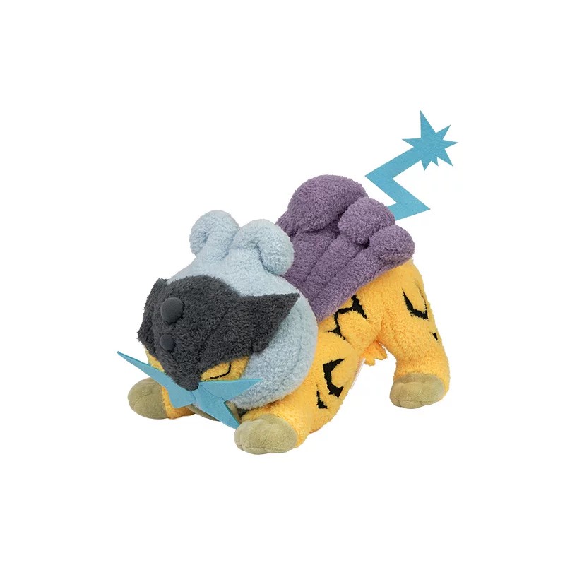 Genuine PokMon Stretching Series Plush Doll Keychain Raikou Luxray Eevee Sprigatito Ornament