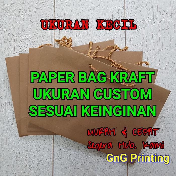 Paper Bag Kraft Kecil, Kantong Kertas, Paper Bag, Uk. Custom