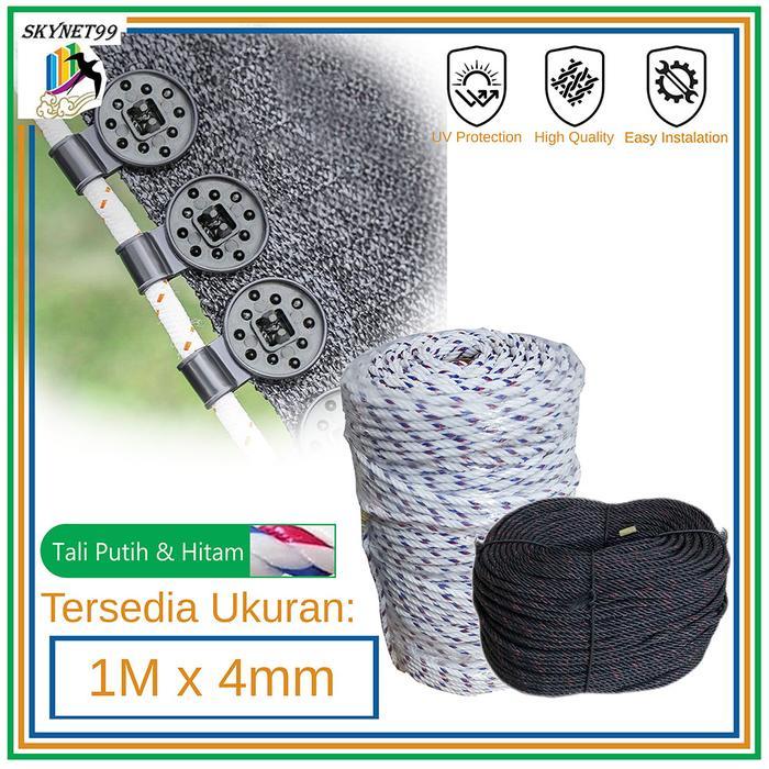 TALI TAMBANG PLASTIK HITAM BINTIK UK 4MM (METERAN )