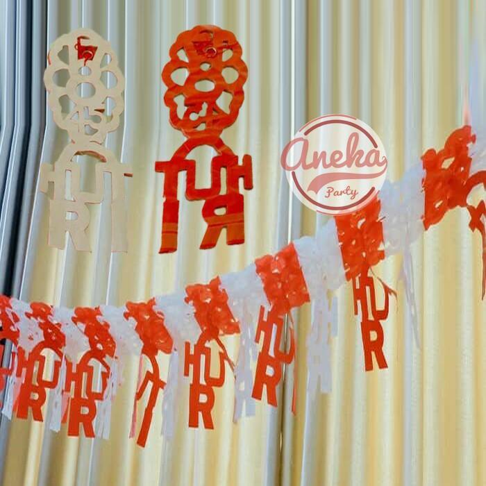 Sale- Garland Kertas Hut Ri / Hiasan Hut Ri / Dekorasi Hut Ri 17 Agustus / Banner Garland Kertas Hut