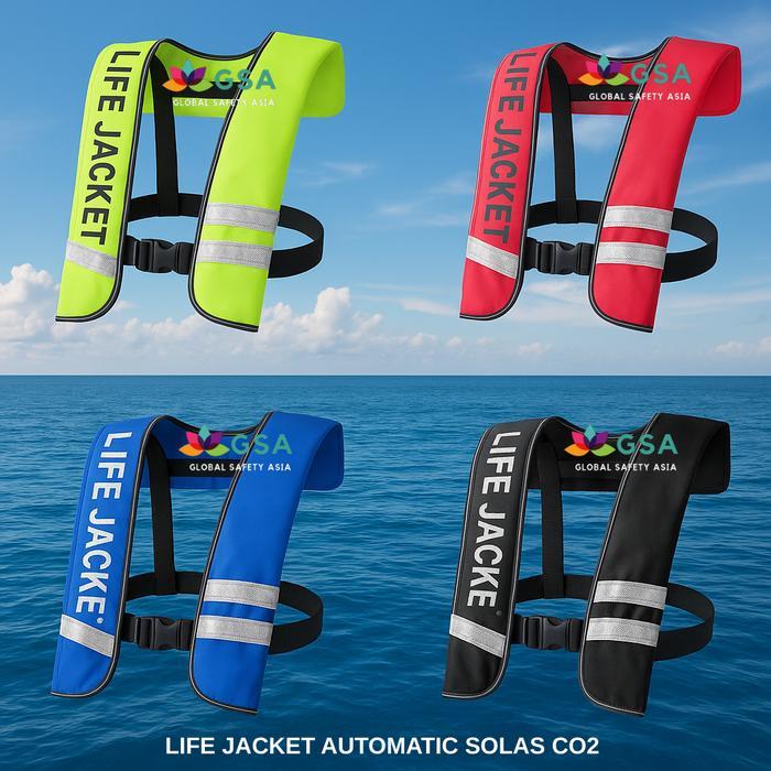 AUTOMATIC LIFE JACKET CO2, JAKET PELAMPUNG OKSIGEN PESAWAT, LIFE VEST